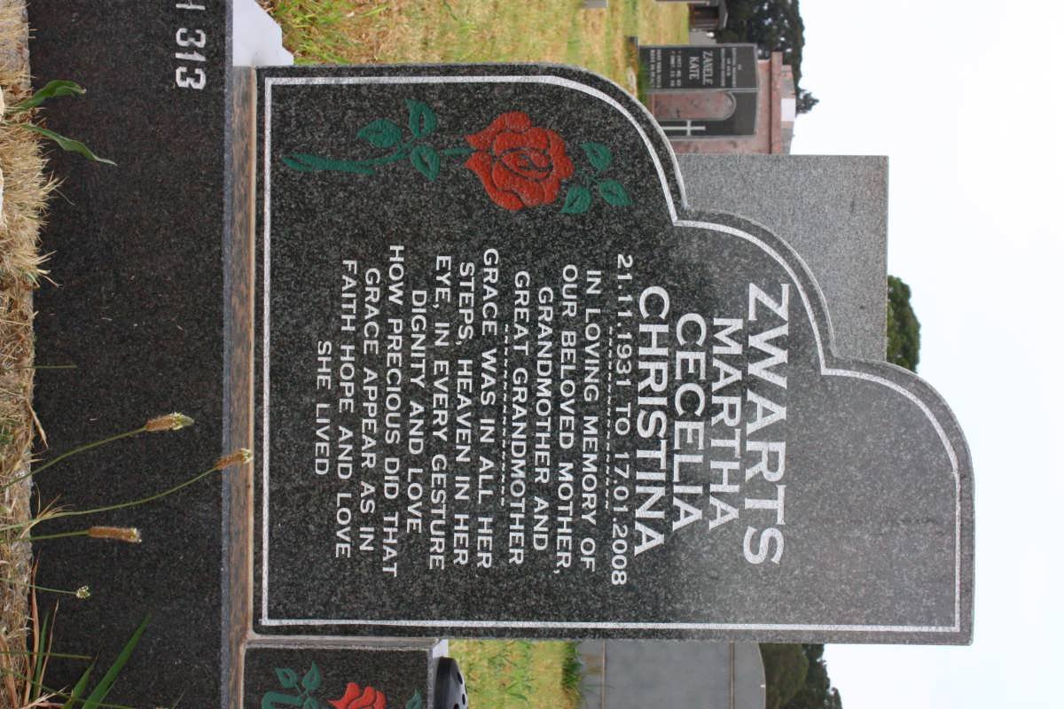 ZWARTS Martha Cecilia Christina 1931-2008