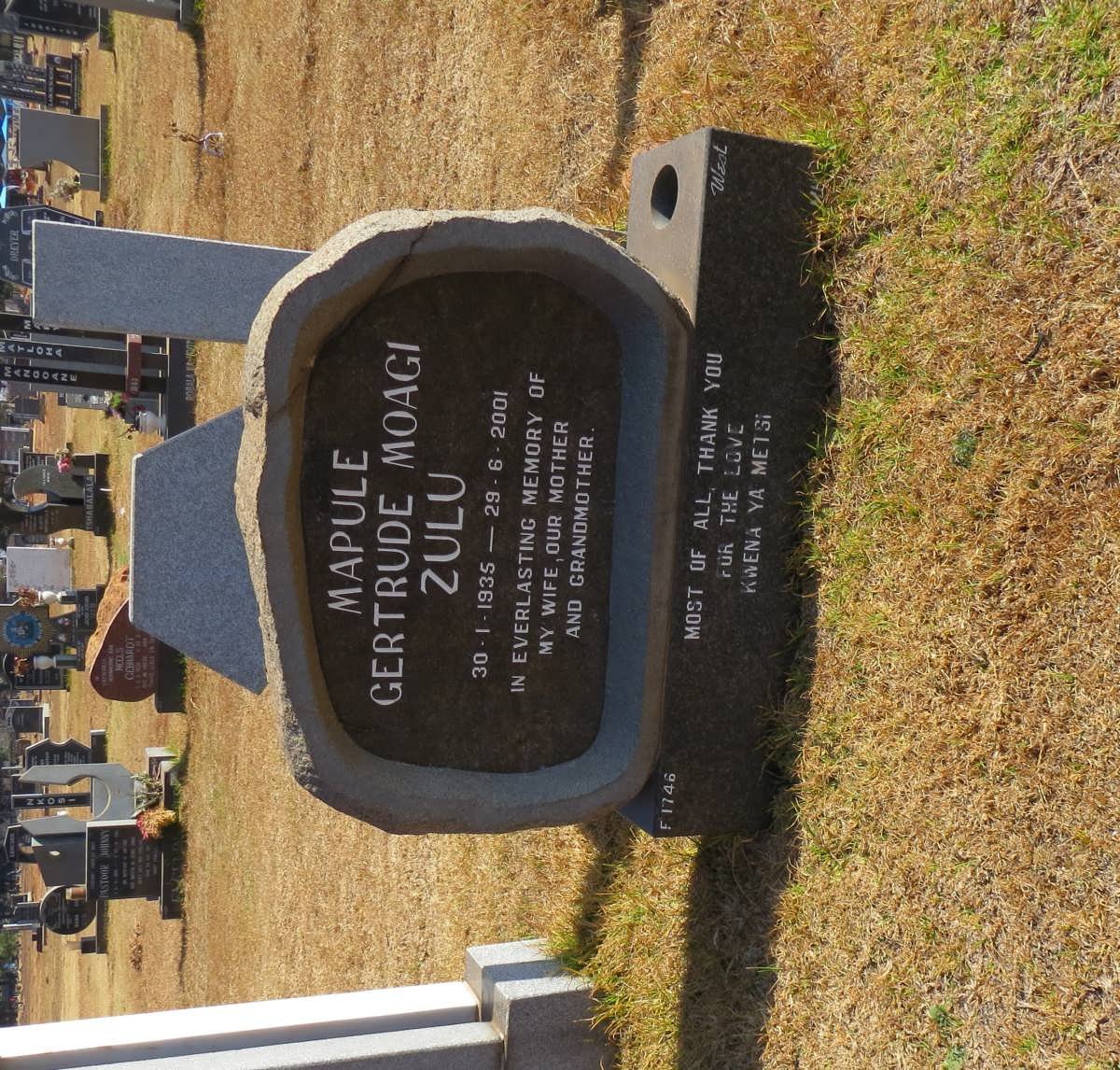 ZULU Mapule Gertrude Moagi 1935-2001