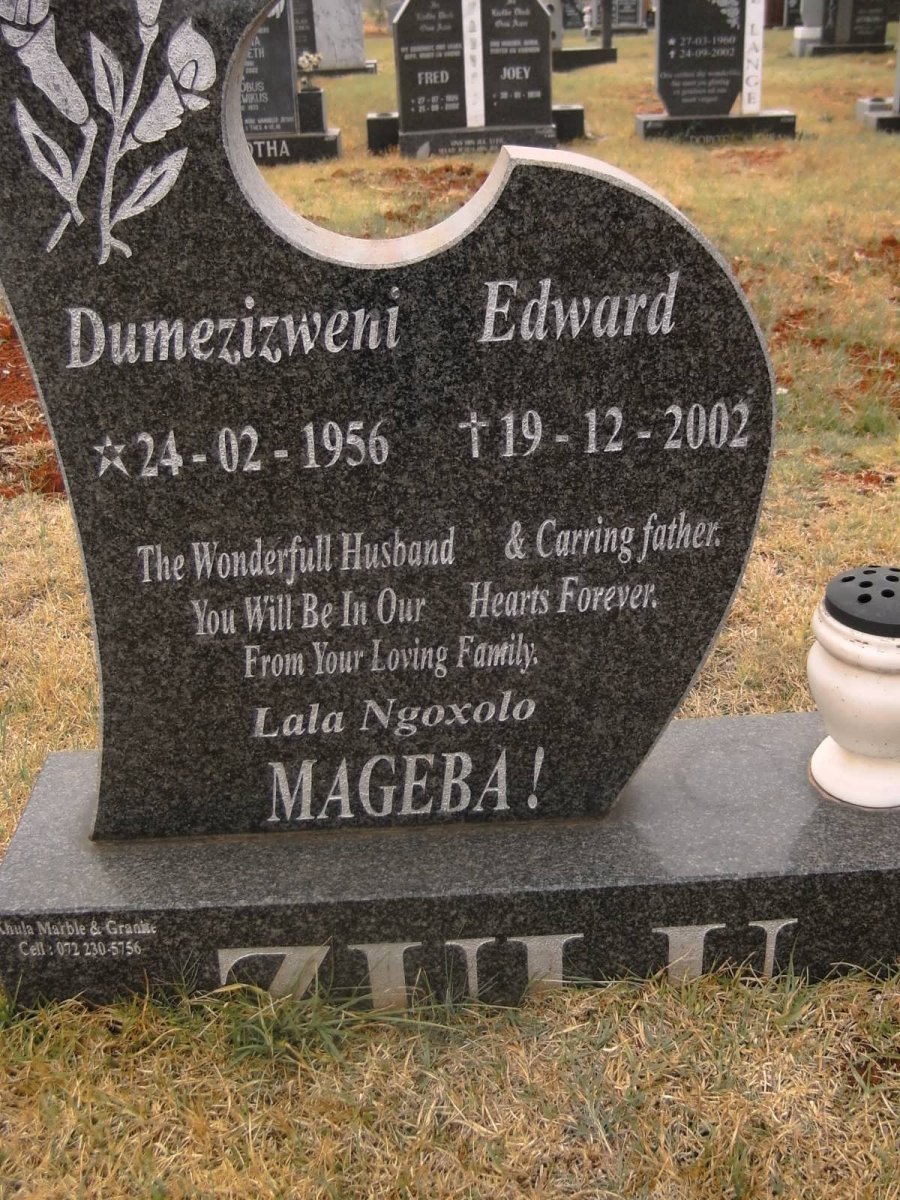 ZULU Dumezizweni Edward 1956-2002