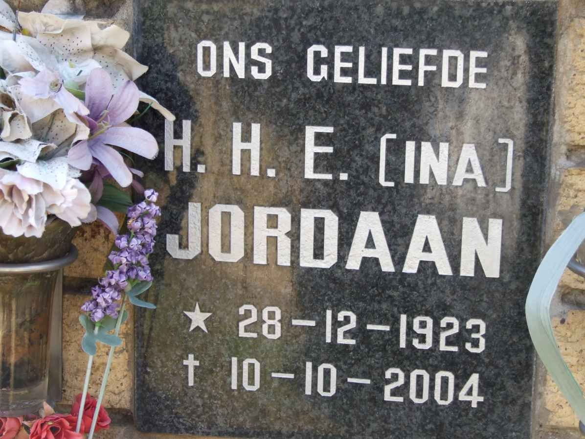 JORDAAN H.H.E. 1923-2004
