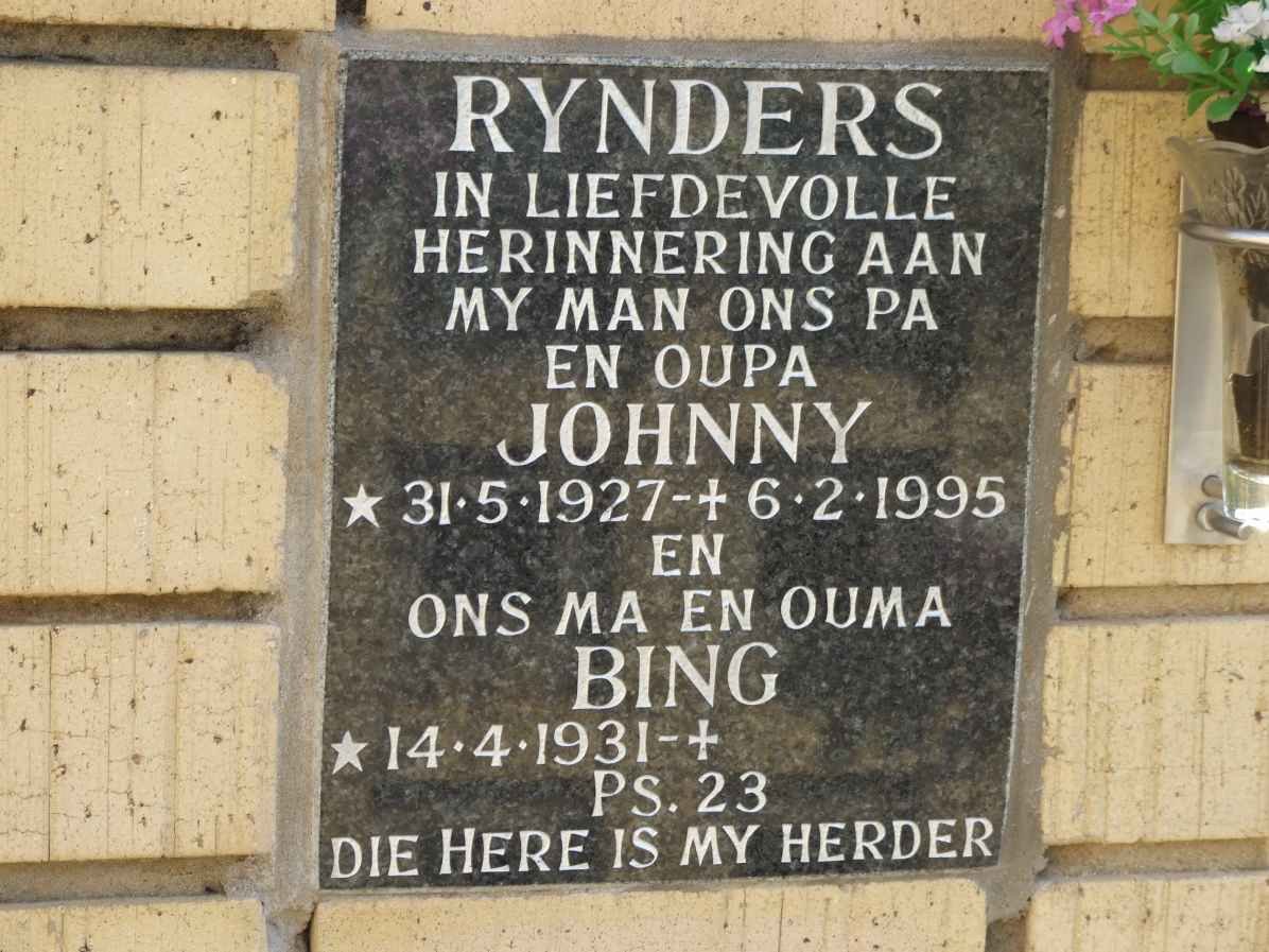 RYNDERS Johnny 1927-1995 &amp; Bing 1931-