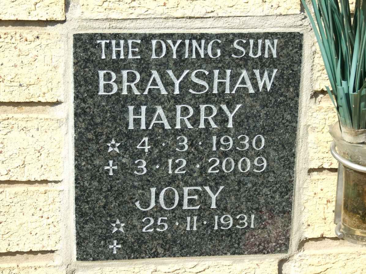 BRAYSHAW Harry 1930-2009 &amp; Joey 1931-