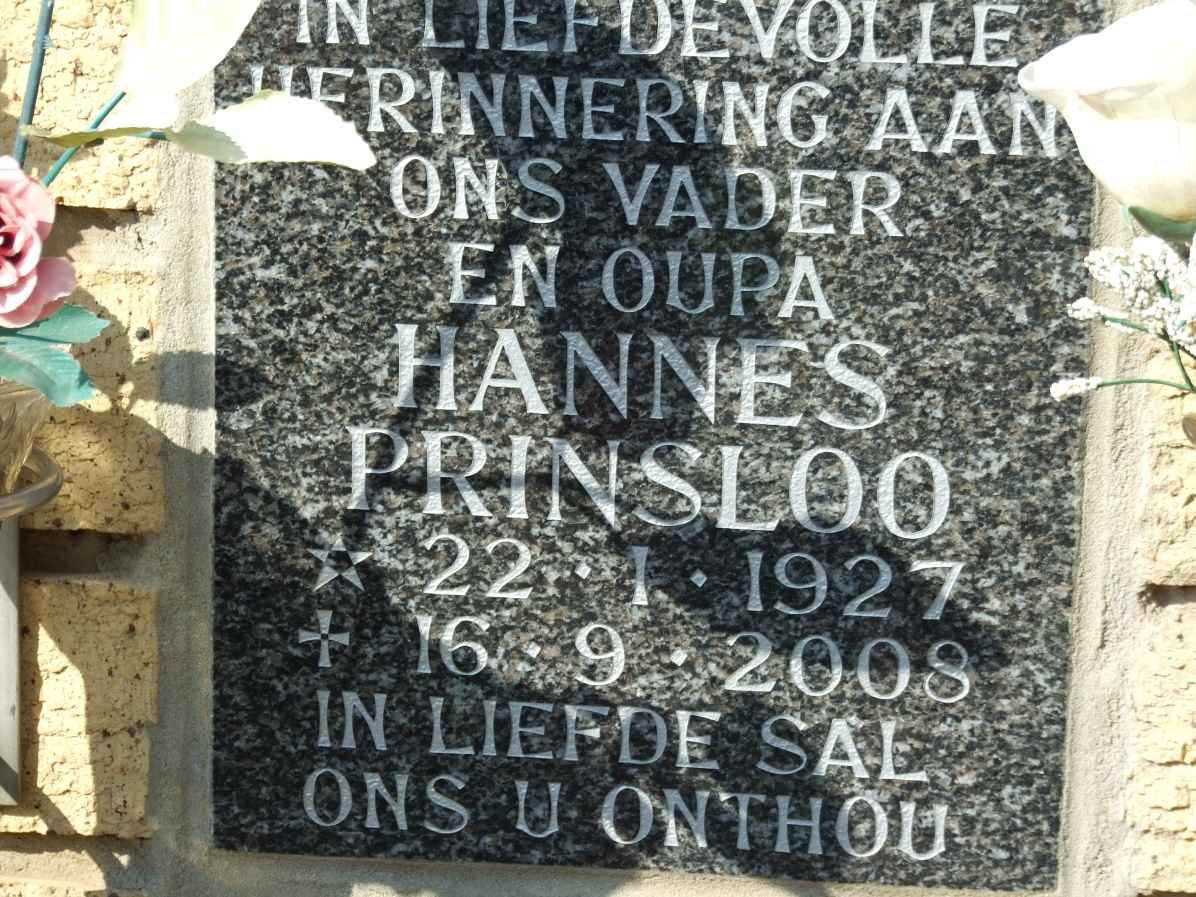 PRINSLOO Hannes 1927-2008