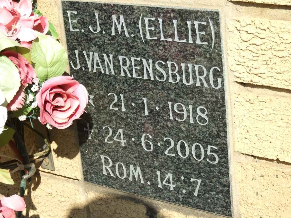 RENSBURG E.J.M., J. van 1918-2005