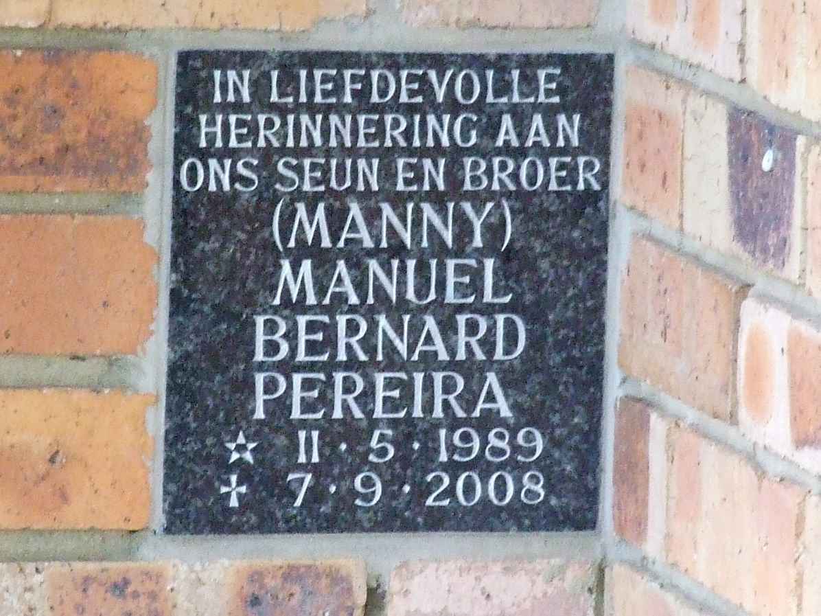 PEREIRA Manuel Bernard 1989-2008
