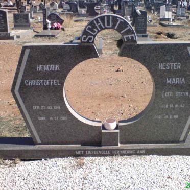 SCHUTTE Hendrik Christoffel 1941-2000 &amp; Hester Maria STEYN 1942-1988
