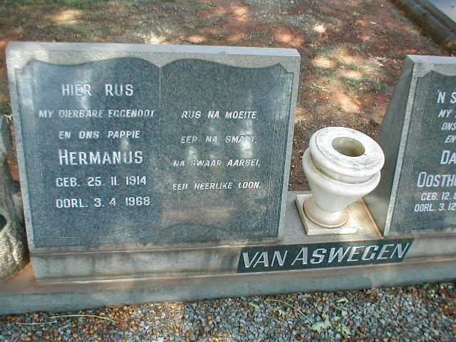 ASWEGEN Hermanus, van 1914-1968 :: OOSTHUIZEN Daan 1916-1997 & Johanna 1925- _1