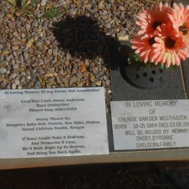 ANDERSON Errol Ivor Clark Jimmy 1941-2005 :: VAN DER WESTHUIZEN Cherise 1984-2012