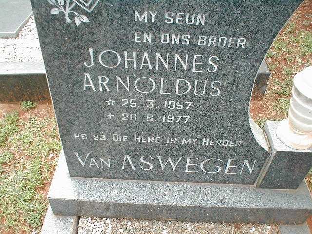ASWEGEN Johannes Arnoldus, van 1957-1977
