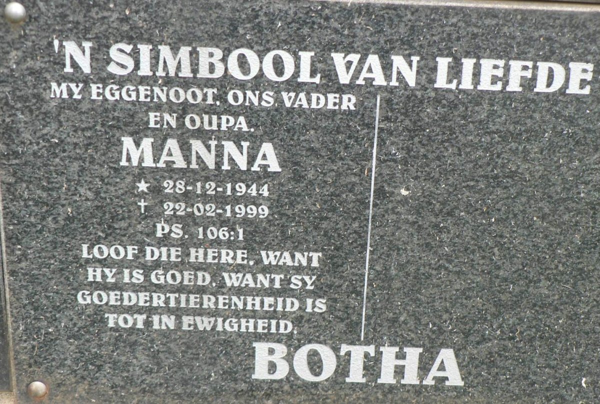 BOTHA Manna 1944-1999