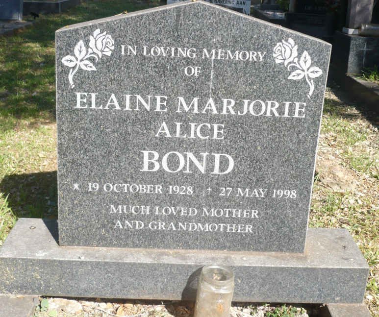BOND Elaine Marjorie Alice 1928-1998