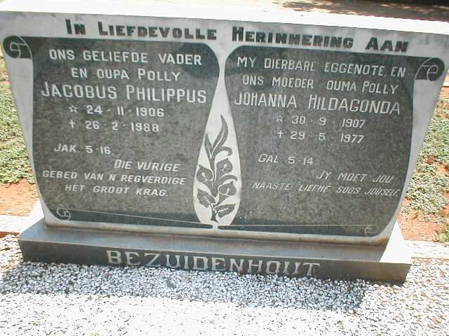 BEZUIDENHOUT Jacobus Philippus 1906-1988 &amp; Johanna Hildagonda 1907-1977
