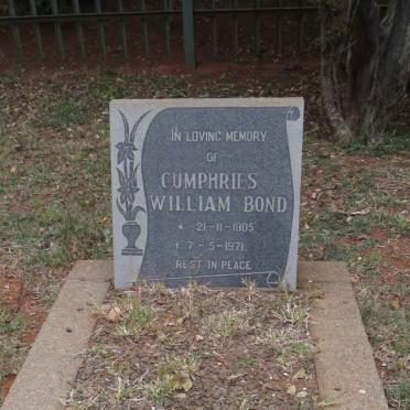 BOND Cumphries William 1905-1971