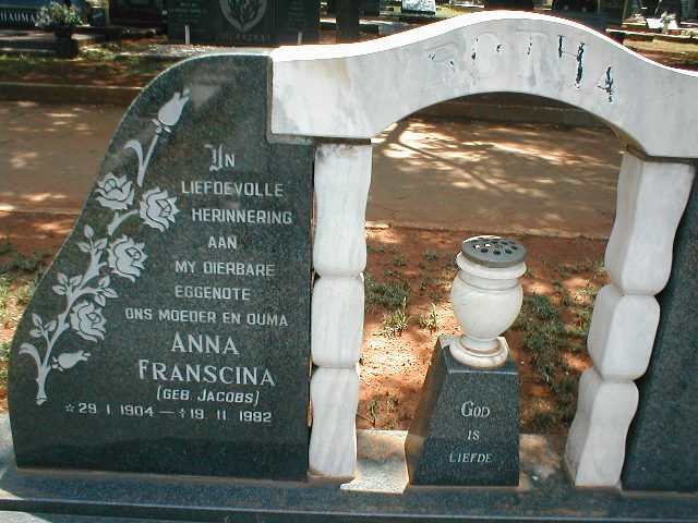 BOTHA Anna Franscina nee JACOBS 1904-1982