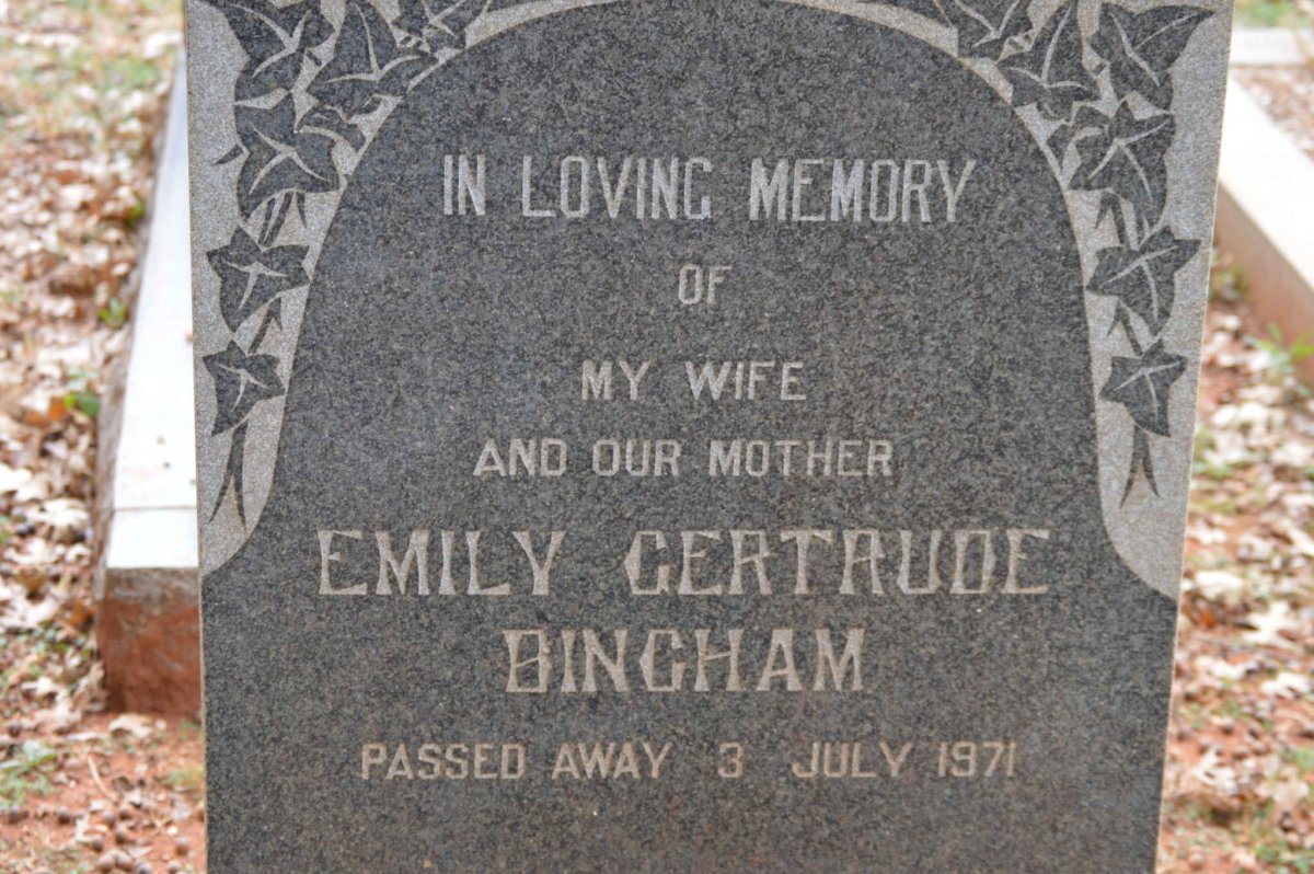 BINGHAM Emily Gertrude -1971