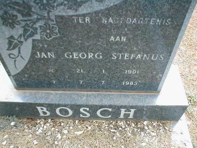BOSCH Jan Georg Stefanus 1901-1983