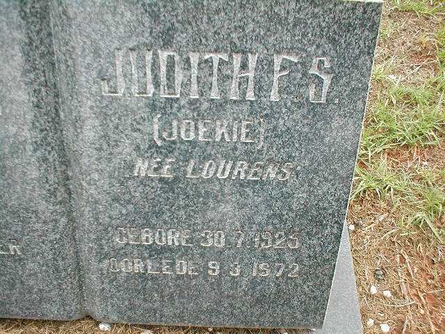 BERG Judith F.S., van den nee LOURENS 1925-1972 _2