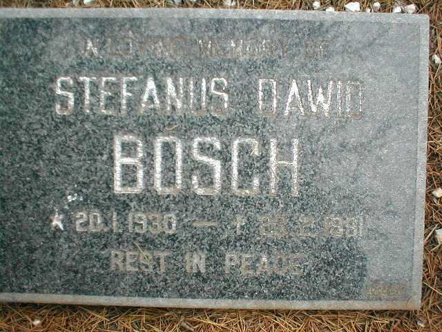 BOSCH Stefanus Dawid 1930-1981