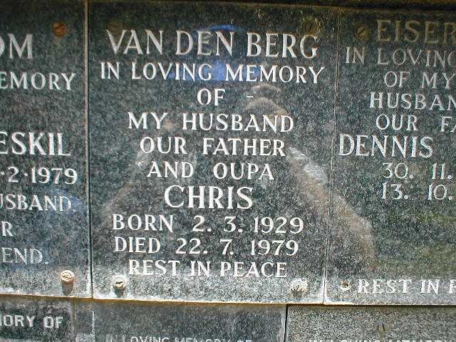 BERG Chris, van den 1929-1979