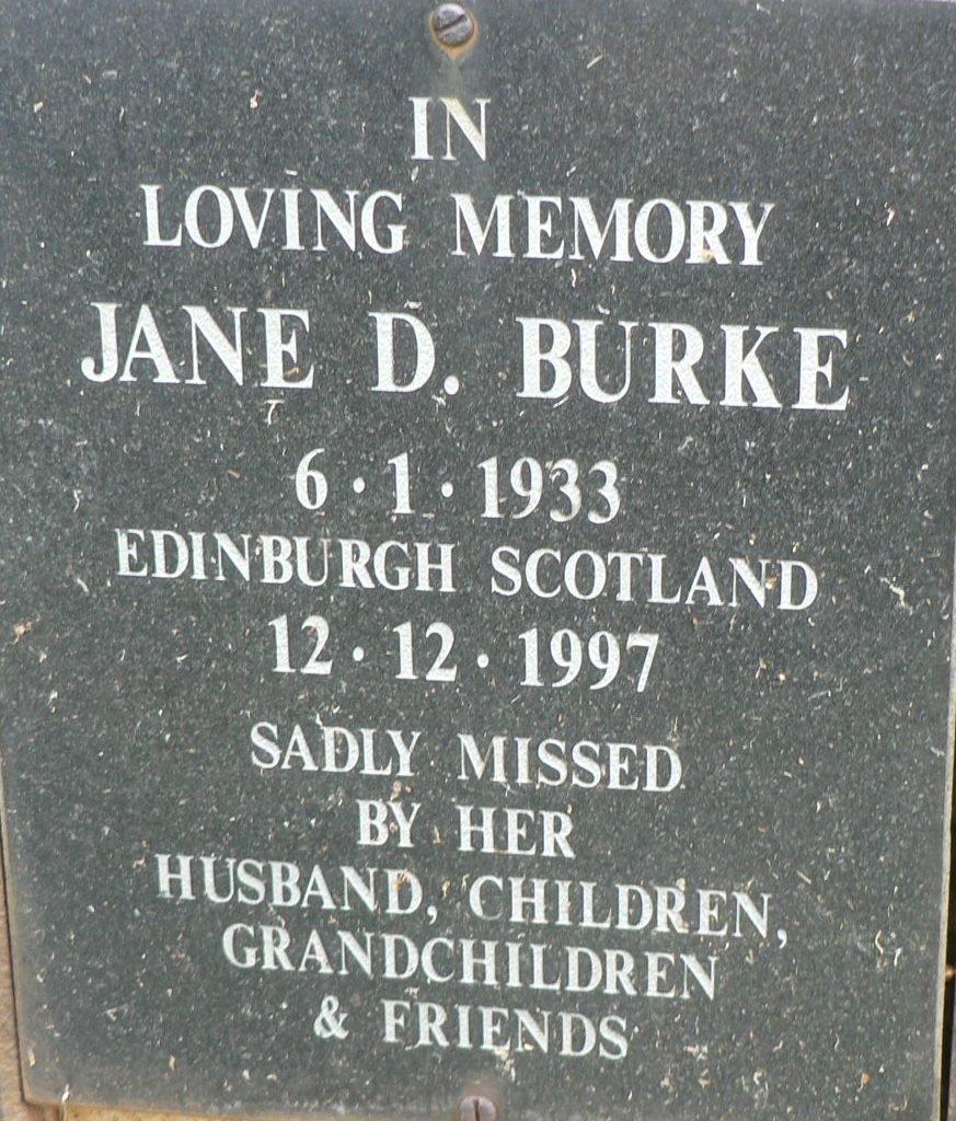 BURKE Jane D. 1933-1997