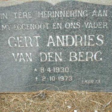 BERG Gert Andries, van den 1930-1973