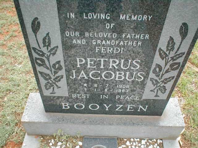 BOOYZEN Petrus Jacobus 1908-1983