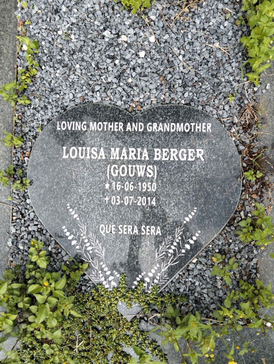 BERGER Louisa Maria nee GOUWS 1950-2014 :: BEZUIDENHOUT Theo 1994-1994 _2