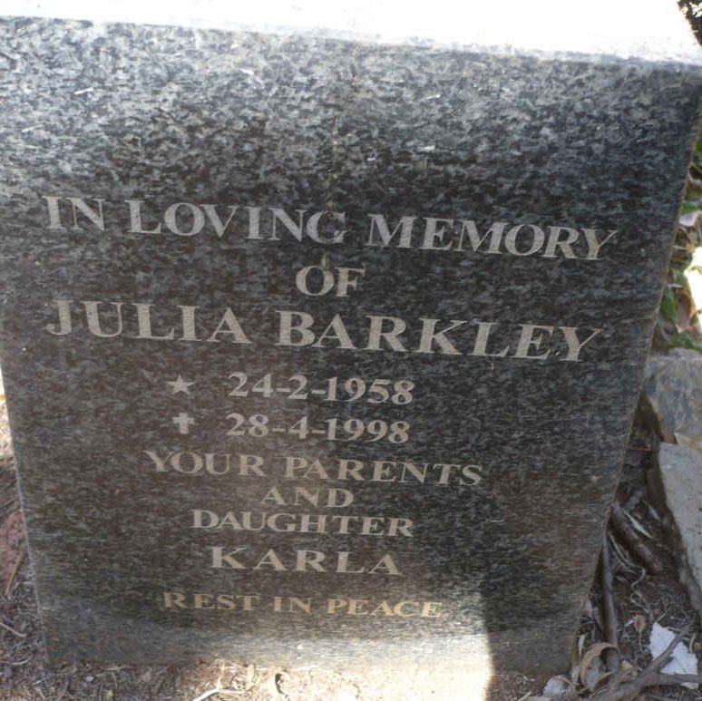 BARKLEY Julia 1958-1998