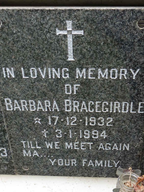 BRACEGIRDLE Barbara 1932-1994