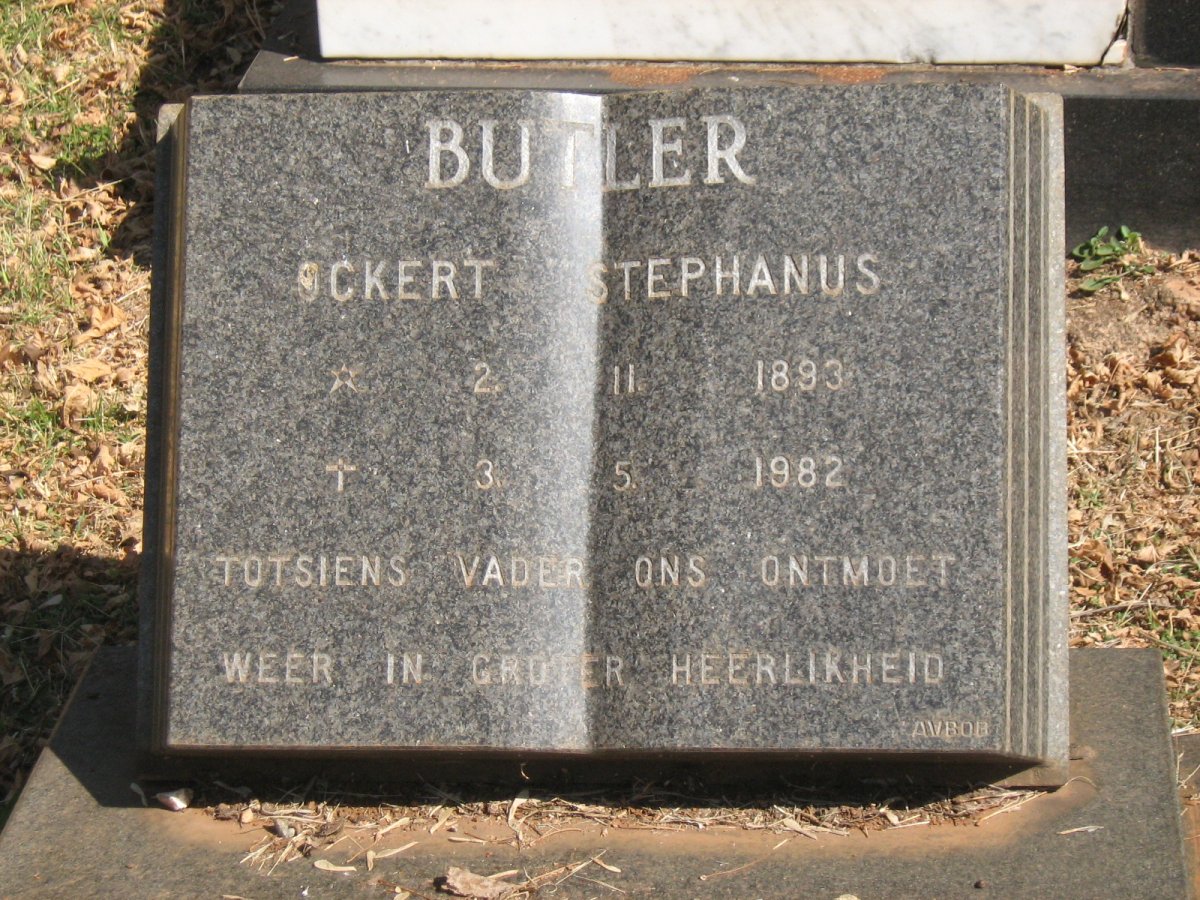 BUTLER Ockert Stephanus 1893-1982