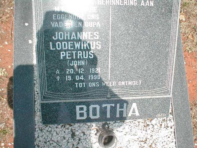 BOTHA Johannes Lodewikus Petrus 1921-1998