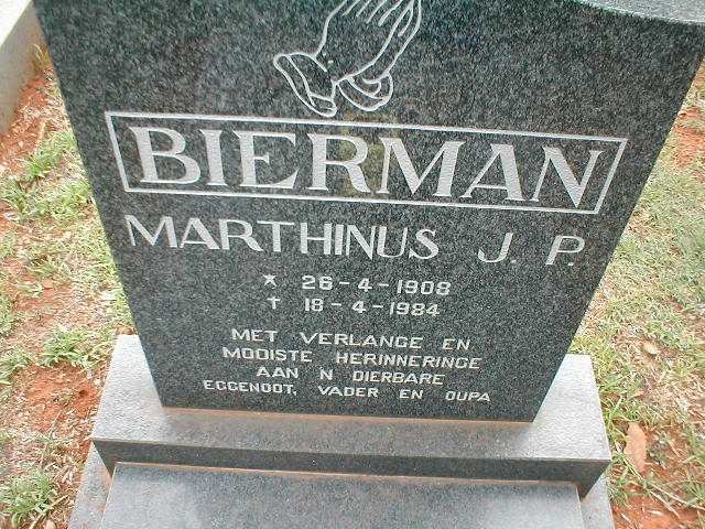 BIERMAN Marthinus J.P. 1908-1984