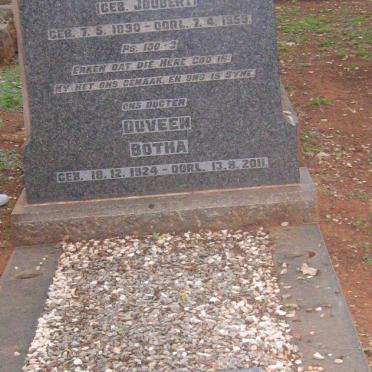 BOTHA Martha Francina nee JOUBERT 1890-1959 :: BOTHA Duveen 1924-2011