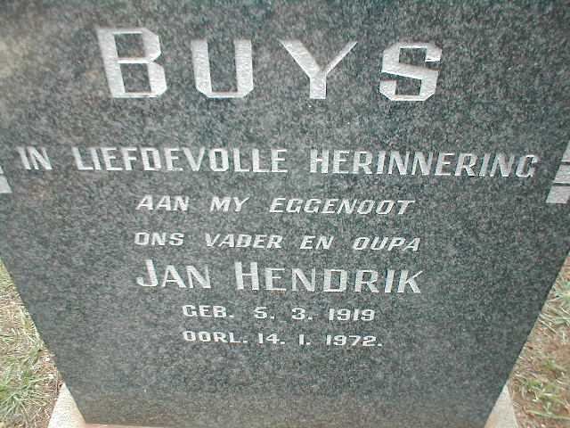 BUYS Jan Hendrik 1919-1972
