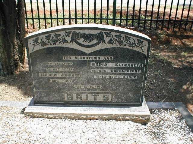 BRITS Jacobus Johannes 1888-1957 &amp; Maria Elizabeth ENGELBRECHT 1893-1982