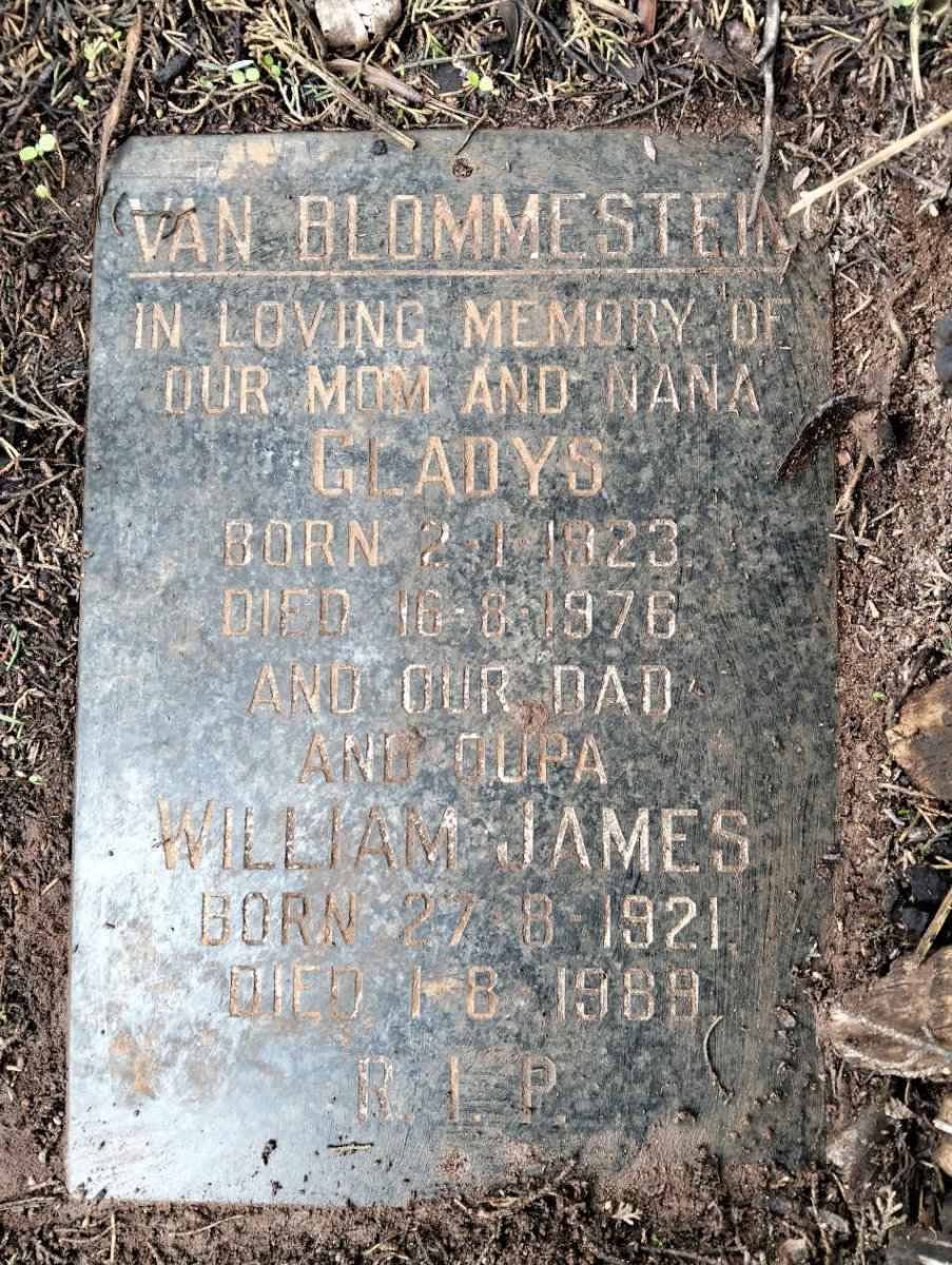BLOMMESTEIN William James, van 1921-1989 & Gladys 1923-1976