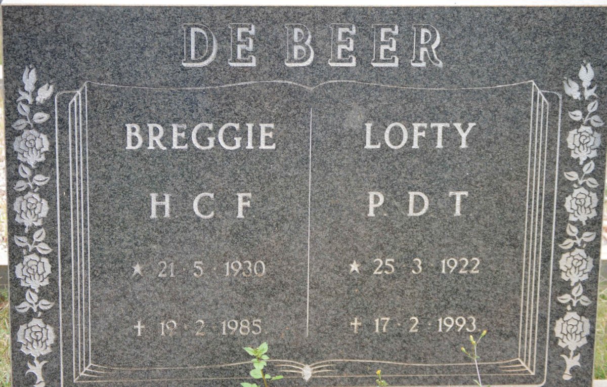 BEER P.D.T., de 1922-1993 &amp; H.C.F. 1930-1985