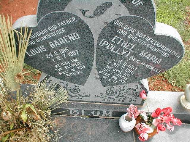 BLOM Louis Barend 1915-1987 &amp; Ethel Maria MUNDELL 1914-1998