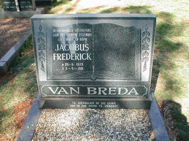 BREDA Jacobus Frederick, van 1929-1991
