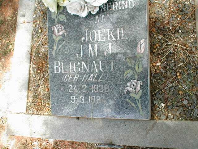 BLIGNAUT J.M.J. nee HALL 1938-1987