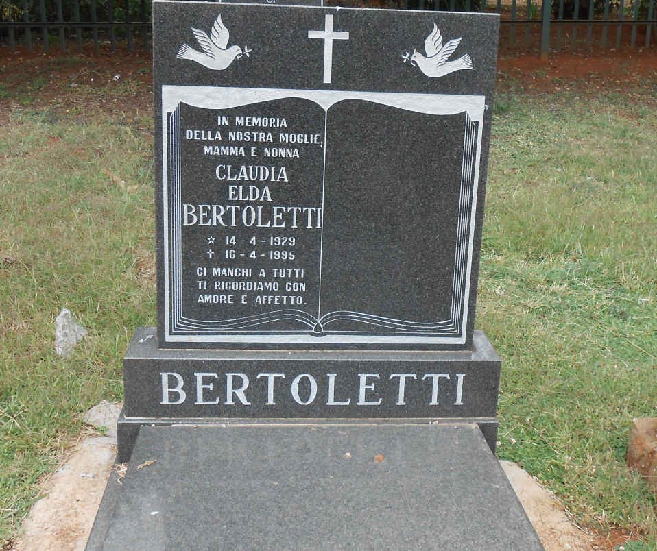 BERTOLETTI Claudia Elda 1929-1995