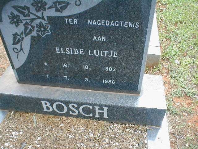 BOSCH Elsibe Luitje 1903-1986
