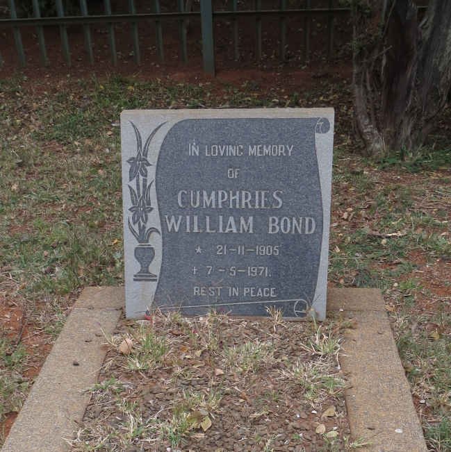 BOND Cumphries William 1905-1971