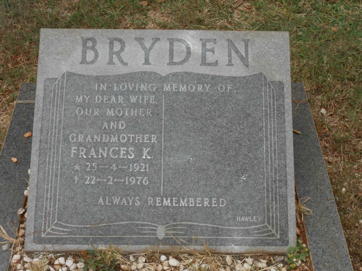 BRYDEN Frances K. 1921-1976