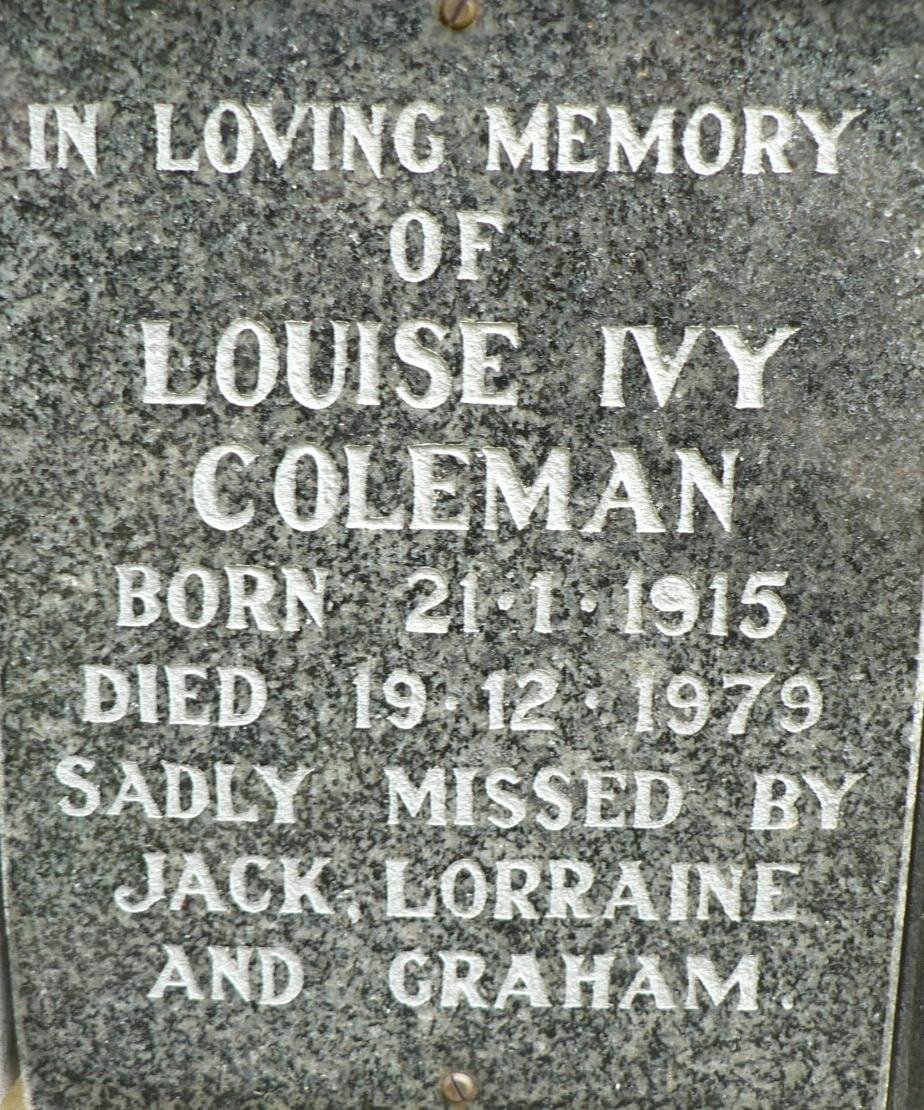 COLEMAN Louise Ivy 1915-1979