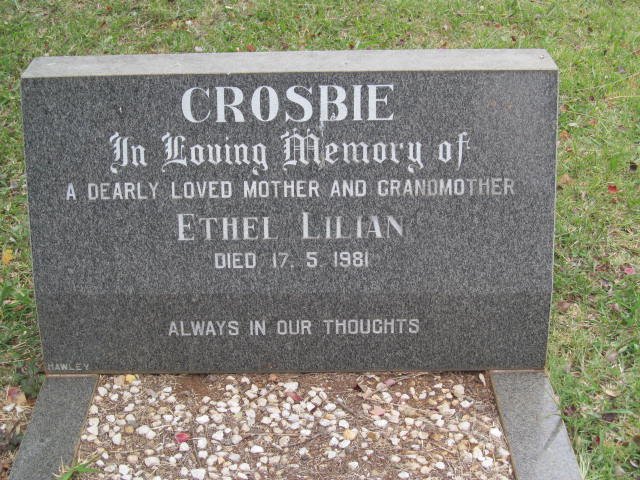 CROSBIE Ethel Lilian -1981