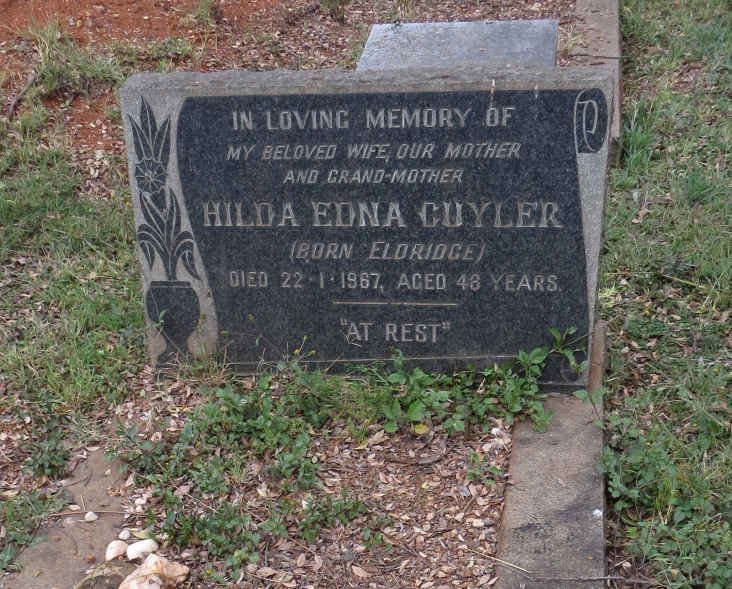 CUYLER Hilda Edna nee ELDRIDGE -1967