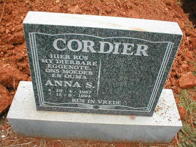 CORDIER Anna S. 1937-1994