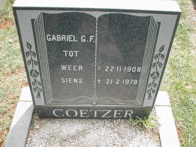 COETZER Gabriel G.F. 1908-1978
