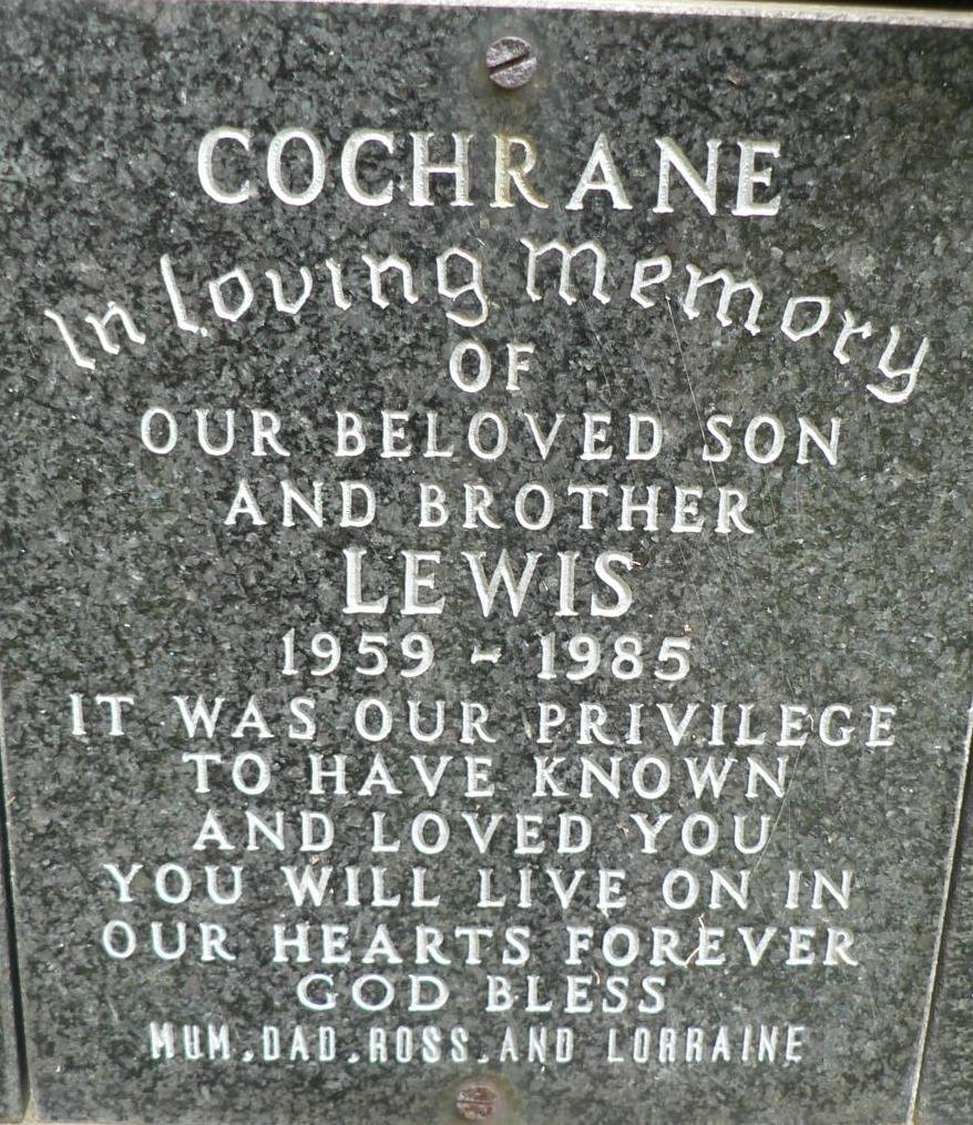 COCHRANE Lewis 1959-1985